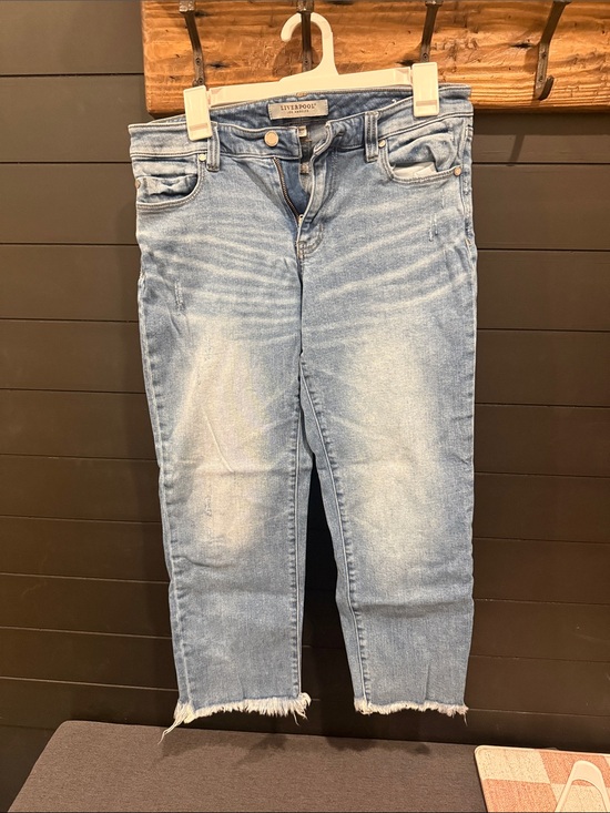 Liverpool Denim - Liverpool Light Blue Cropped Frayed Hem Jeans